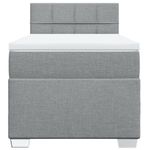Casa si Gradina - Mobilier - Paturi si accesorii - Paturi - Pat box spring cu saltea, gri deschis, 90x200 cm, textil - Infinity.ro