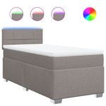 Casa si Gradina - Mobilier - Paturi si accesorii - Paturi - Pat box spring cu saltea, gri taupe, 80x200 cm, textil - Infinity.ro
