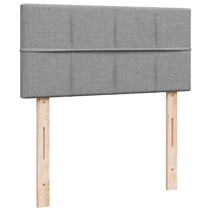 Casa si Gradina - Mobilier - Paturi si accesorii - Paturi - Pat box spring cu saltea, gri deschis, 90x200 cm, textil - Infinity.ro