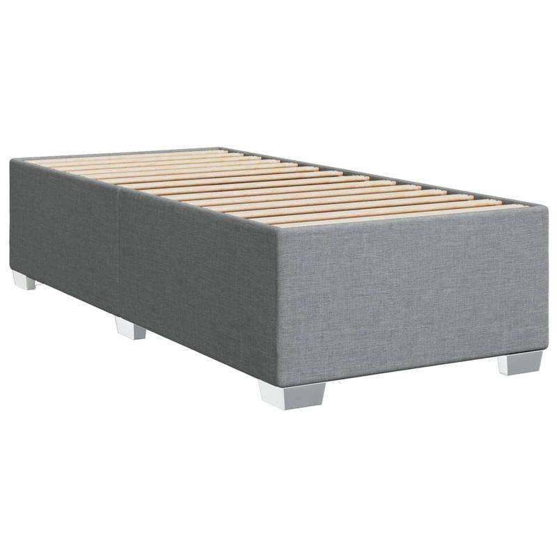 Casa si Gradina - Mobilier - Paturi si accesorii - Paturi - Pat box spring cu saltea, gri deschis, 90x200 cm, textil - Infinity.ro