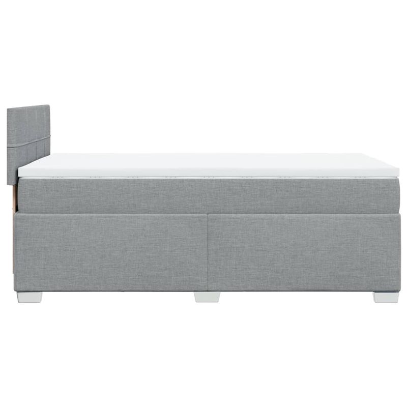 Casa si Gradina - Mobilier - Paturi si accesorii - Paturi - Pat box spring cu saltea, gri deschis, 90x200 cm, textil - Infinity.ro