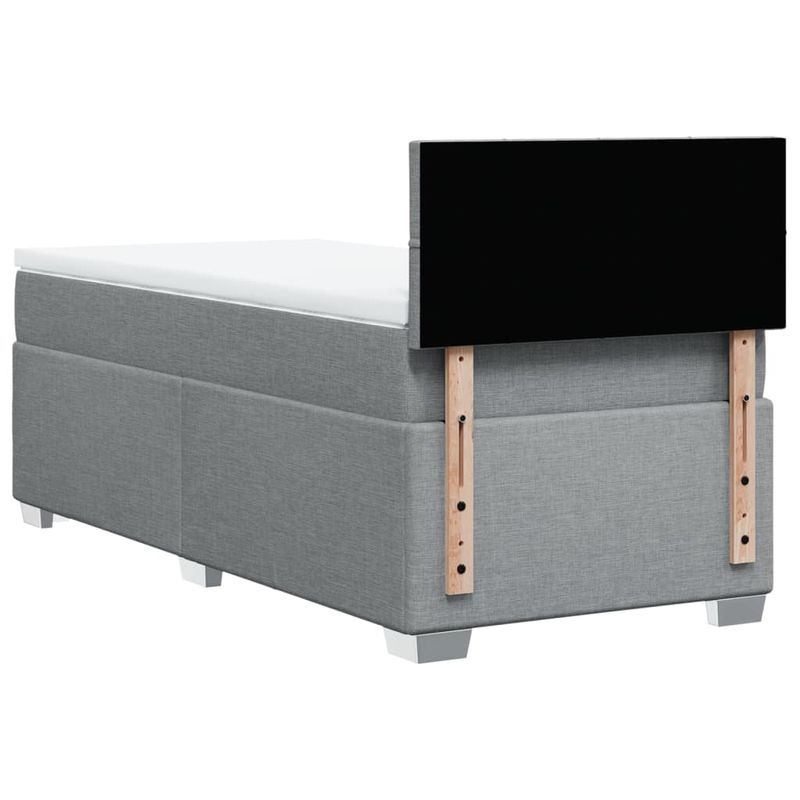 Casa si Gradina - Mobilier - Paturi si accesorii - Paturi - Pat box spring cu saltea, gri deschis, 90x200 cm, textil - Infinity.ro