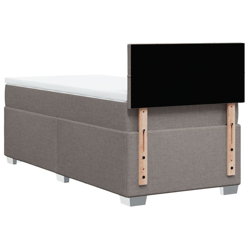 Casa si Gradina - Mobilier - Paturi si accesorii - Paturi - Pat box spring cu saltea, gri taupe, 80x200 cm, textil - Infinity.ro