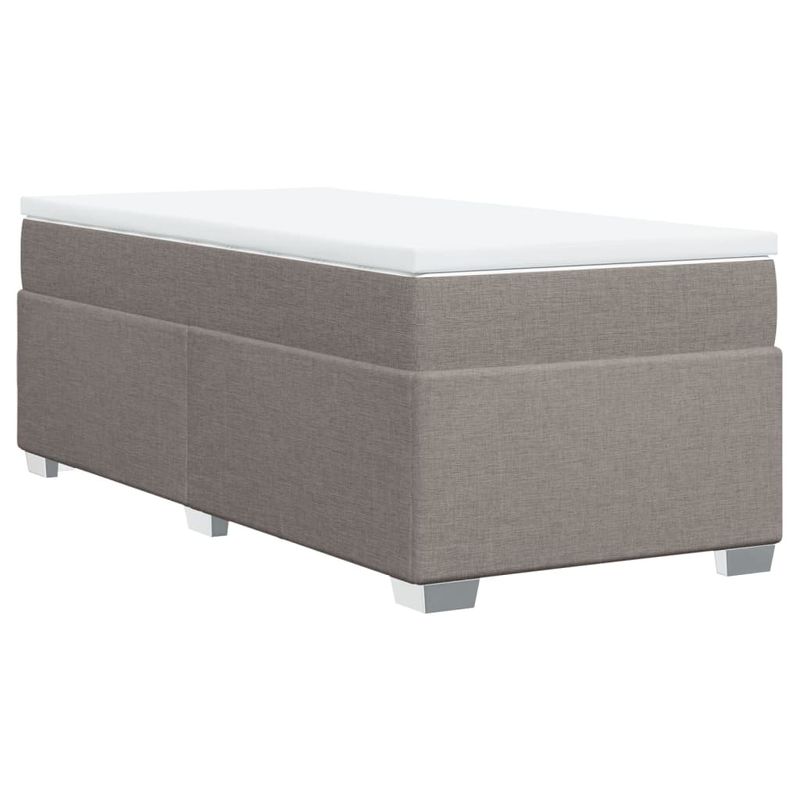 Casa si Gradina - Mobilier - Paturi si accesorii - Paturi - Pat box spring cu saltea, gri taupe, 100x200 cm, textil - Infinity.ro