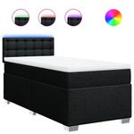 Casa si Gradina - Mobilier - Paturi si accesorii - Paturi - Pat box spring cu saltea, negru, 80x200 cm, textil - Infinity.ro