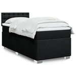 Casa si Gradina - Mobilier - Paturi si accesorii - Paturi - Pat box spring cu saltea, negru, 80x200 cm, textil - Infinity.ro