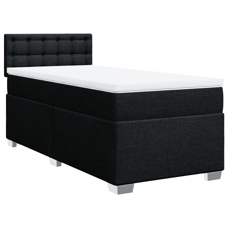 Casa si Gradina - Mobilier - Paturi si accesorii - Paturi - Pat box spring cu saltea, negru, 80x200 cm, textil - Infinity.ro