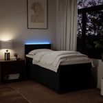 Casa si Gradina - Mobilier - Paturi si accesorii - Paturi - Pat box spring cu saltea, negru, 80x200 cm, textil - Infinity.ro