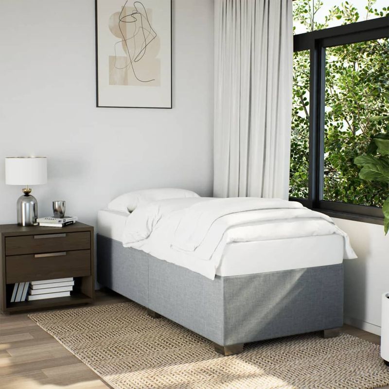 Casa si Gradina - Mobilier - Paturi si accesorii - Paturi - Cadru de pat, gri deschis, 100x200 cm, material textil - Infinity.ro