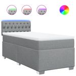 Casa si Gradina - Mobilier - Paturi si accesorii - Paturi - Pat box spring cu saltea, gri deschis, 90x200 cm, textil - Infinity.ro