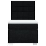 Casa si Gradina - Mobilier - Paturi si accesorii - Paturi - Pat box spring cu saltea, negru, 100x200 cm, textil - Infinity.ro