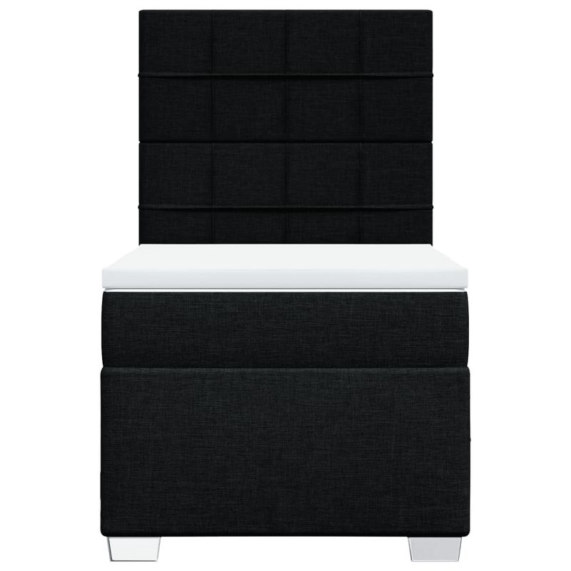 Casa si Gradina - Mobilier - Paturi si accesorii - Paturi - Pat box spring cu saltea, negru, 100x200 cm, textil - Infinity.ro