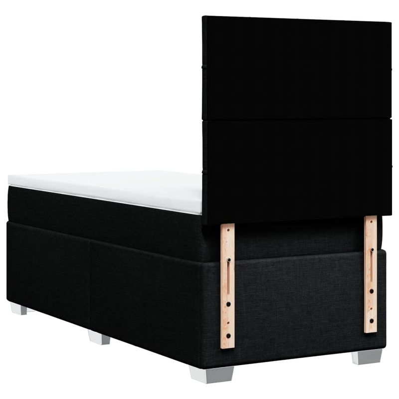 Casa si Gradina - Mobilier - Paturi si accesorii - Paturi - Pat box spring cu saltea, negru, 100x200 cm, textil - Infinity.ro