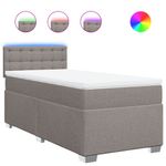 Casa si Gradina - Mobilier - Paturi si accesorii - Paturi - Pat box spring cu saltea, gri taupe, 80x200 cm, textil - Infinity.ro