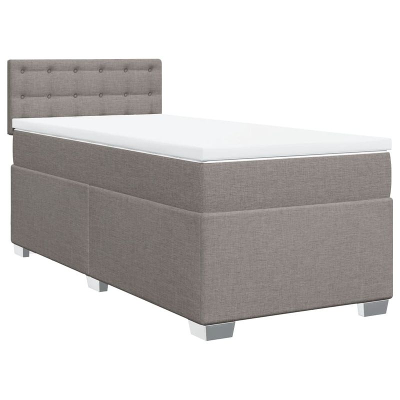 Casa si Gradina - Mobilier - Paturi si accesorii - Paturi - Pat box spring cu saltea, gri taupe, 80x200 cm, textil - Infinity.ro