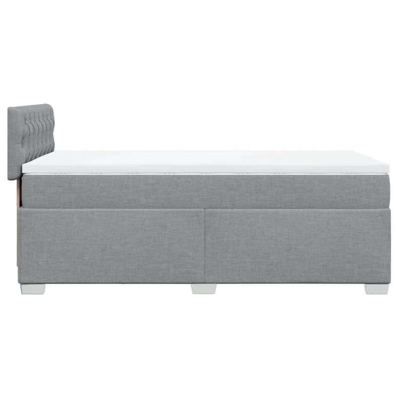 Casa si Gradina - Mobilier - Paturi si accesorii - Paturi - Pat box spring cu saltea, gri deschis, 90x200 cm, textil - Infinity.ro