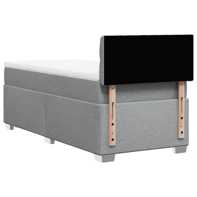 Casa si Gradina - Mobilier - Paturi si accesorii - Paturi - Pat box spring cu saltea, gri deschis, 90x200 cm, textil - Infinity.ro