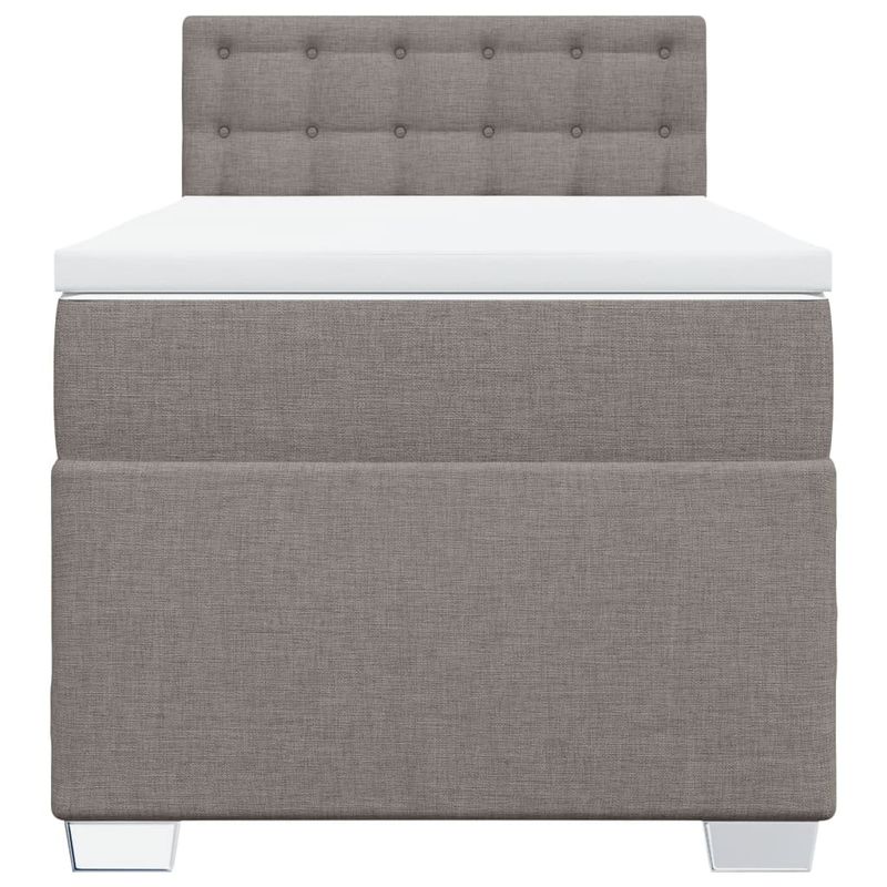 Casa si Gradina - Mobilier - Paturi si accesorii - Paturi - Pat box spring cu saltea, gri taupe, 80x200 cm, textil - Infinity.ro