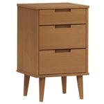 Casa si Gradina - Mobilier - Comode si corpuri - Noptiere - Dulap noptiera "MOLDE", maro, 40x35x65 cm, lemn masiv de pin - Infinity.ro