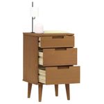 Casa si Gradina - Mobilier - Comode si corpuri - Noptiere - Dulap noptiera "MOLDE", maro, 40x35x65 cm, lemn masiv de pin - Infinity.ro