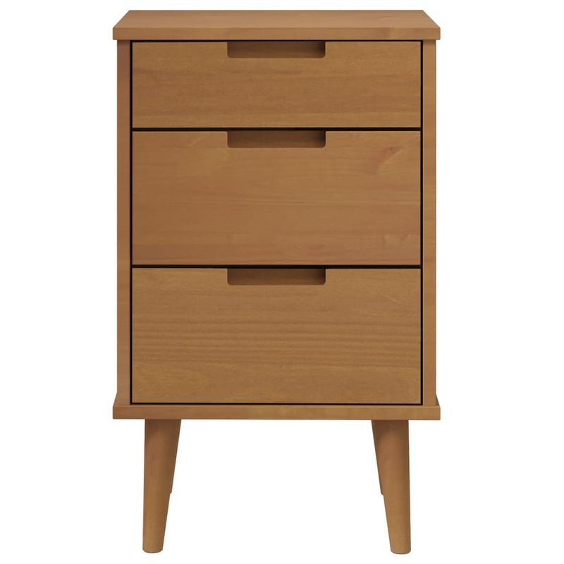 Casa si Gradina - Mobilier - Comode si corpuri - Noptiere - Dulap noptiera "MOLDE", maro, 40x35x65 cm, lemn masiv de pin - Infinity.ro