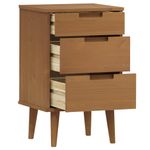Casa si Gradina - Mobilier - Comode si corpuri - Noptiere - Dulap noptiera "MOLDE", maro, 40x35x65 cm, lemn masiv de pin - Infinity.ro