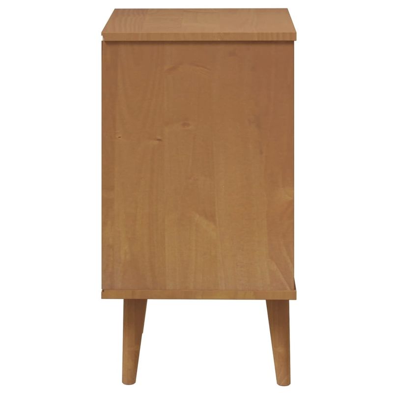 Casa si Gradina - Mobilier - Comode si corpuri - Noptiere - Dulap noptiera "MOLDE", maro, 40x35x65 cm, lemn masiv de pin - Infinity.ro