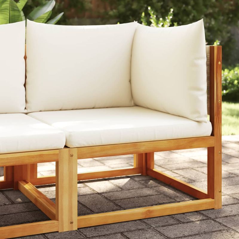 Casa si Gradina - Gradina si terasa - Mobilier exterior - Canapele si fotolii gradina - Canapea de colt de gradina, cu perne, lemn masiv acacia - Infinity.ro