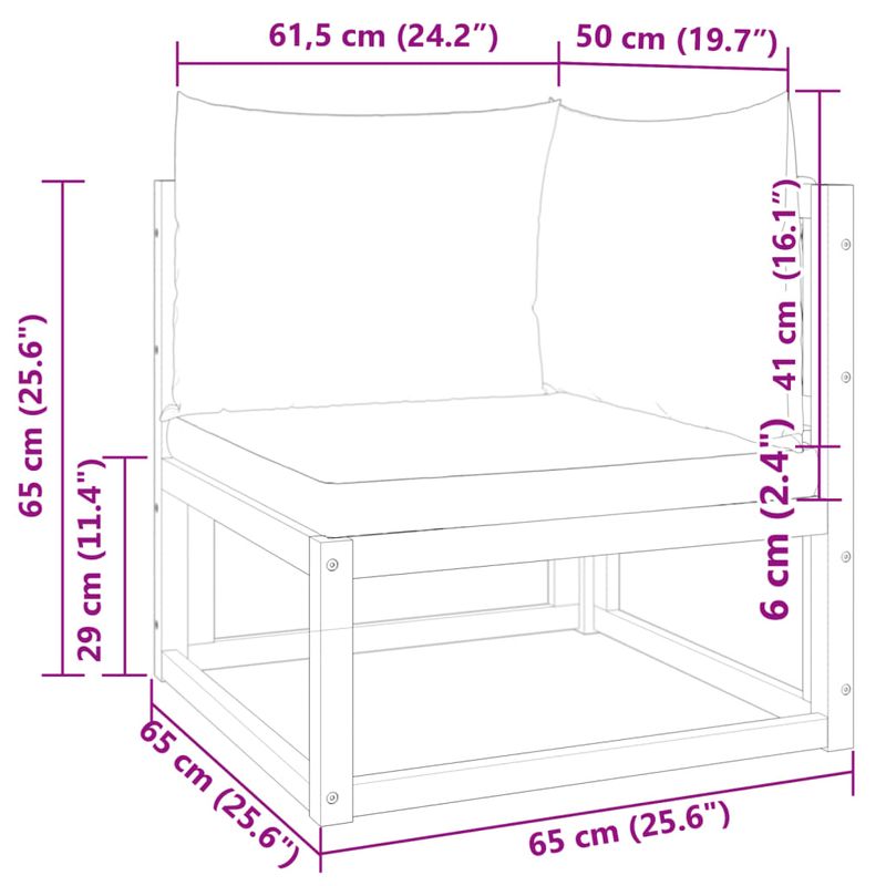 Casa si Gradina - Gradina si terasa - Mobilier exterior - Canapele si fotolii gradina - Canapea de colt de gradina, cu perne, lemn masiv acacia - Infinity.ro