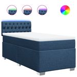 Casa si Gradina - Mobilier - Paturi si accesorii - Paturi - Pat box spring cu saltea, albastru, 90x200 cm, textil - Infinity.ro