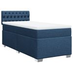 Casa si Gradina - Mobilier - Paturi si accesorii - Paturi - Pat box spring cu saltea, albastru, 90x200 cm, textil - Infinity.ro