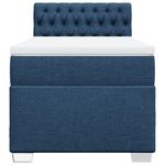 Casa si Gradina - Mobilier - Paturi si accesorii - Paturi - Pat box spring cu saltea, albastru, 90x200 cm, textil - Infinity.ro