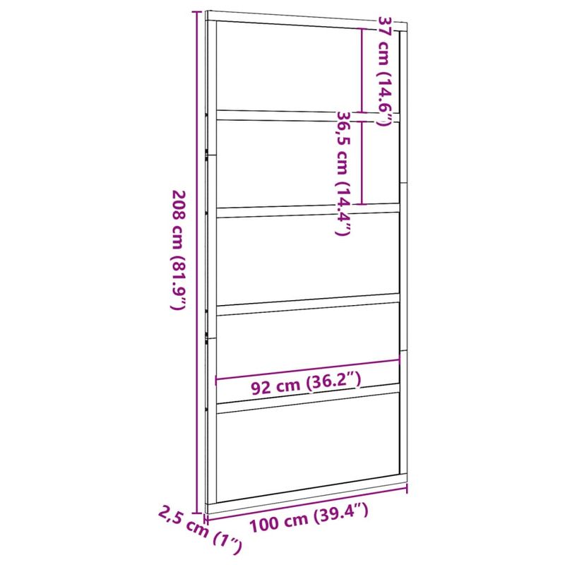 Casa si Gradina - Constructii - Usi interior, exterior si garaj - Usi interior - Usa de hambar, maro ceruit, 100x208 cm, lemn masiv de pin - Infinity.ro