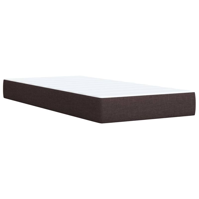 Casa si Gradina - Mobilier - Paturi si accesorii - Paturi - Pat box spring cu saltea, maro inchis, 90x200 cm, textil - Infinity.ro