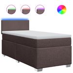Casa si Gradina - Mobilier - Paturi si accesorii - Paturi - Pat box spring cu saltea, maro inchis, 90x200 cm, textil - Infinity.ro