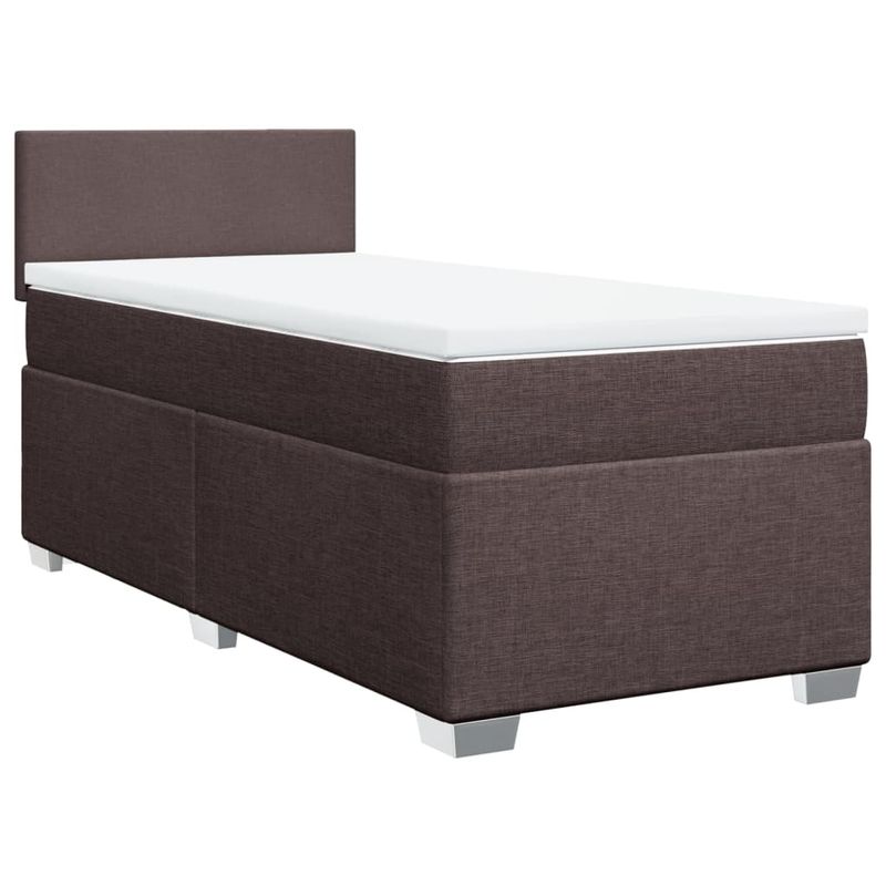 Casa si Gradina - Mobilier - Paturi si accesorii - Paturi - Pat box spring cu saltea, maro inchis, 90x200 cm, textil - Infinity.ro