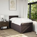 Casa si Gradina - Mobilier - Paturi si accesorii - Paturi - Pat box spring cu saltea, maro inchis, 90x200 cm, textil - Infinity.ro