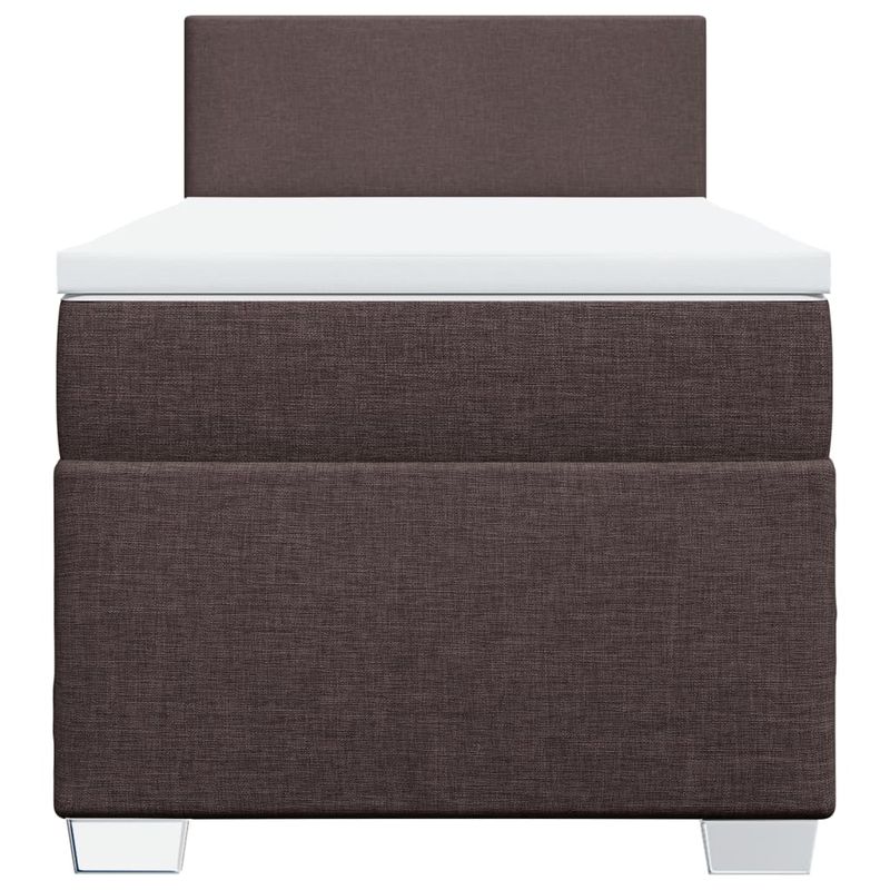Casa si Gradina - Mobilier - Paturi si accesorii - Paturi - Pat box spring cu saltea, maro inchis, 90x200 cm, textil - Infinity.ro