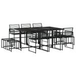 Casa si Gradina - Gradina si terasa - Mobilier exterior - Seturi mobila gradina - Set mobilier de gradina, 11 piese, negru, poliratan - Infinity.ro