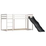 Casa si Gradina - Mobilier - Paturi si accesorii - Paturi - Pat supraetajat cu tobogan si perdele, albastru, 90x190 cm - Infinity.ro