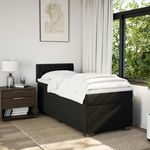 Casa si Gradina - Mobilier - Paturi si accesorii - Paturi - Pat box spring cu saltea, negru, 90x190 cm, textil - Infinity.ro