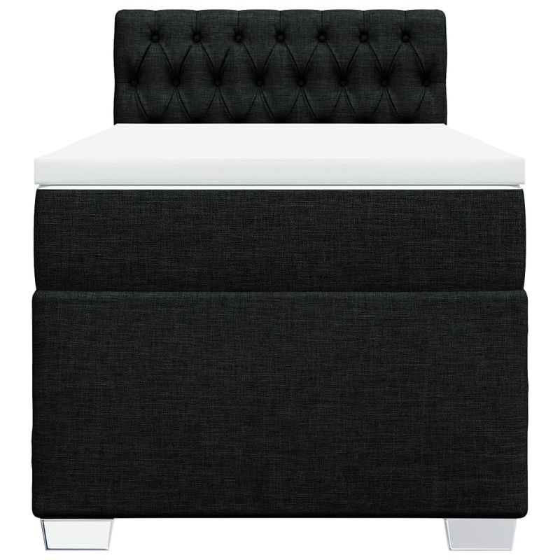 Casa si Gradina - Mobilier - Paturi si accesorii - Paturi - Pat box spring cu saltea, negru, 90x190 cm, textil - Infinity.ro
