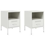 Casa si Gradina - Mobilier - Comode si corpuri - Noptiere - Noptiere, 2 buc., alb, 36x39x50,5 cm, otel laminat la rece - Infinity.ro
