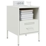 Casa si Gradina - Mobilier - Comode si corpuri - Noptiere - Noptiere, 2 buc., alb, 36x39x50,5 cm, otel laminat la rece - Infinity.ro