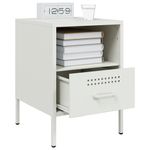 Casa si Gradina - Mobilier - Comode si corpuri - Noptiere - Noptiere, 2 buc., alb, 36x39x50,5 cm, otel laminat la rece - Infinity.ro