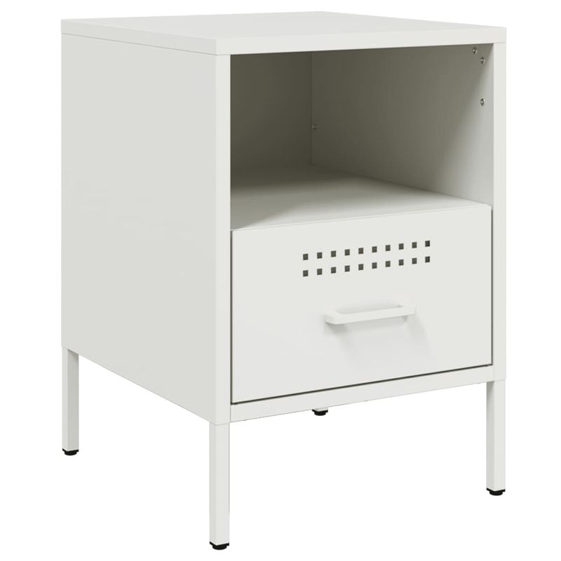 Casa si Gradina - Mobilier - Comode si corpuri - Noptiere - Noptiere, 2 buc., alb, 36x39x50,5 cm, otel laminat la rece - Infinity.ro