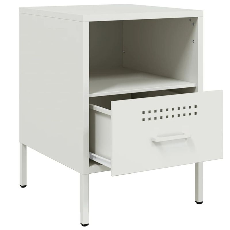 Casa si Gradina - Mobilier - Comode si corpuri - Noptiere - Noptiere, 2 buc., alb, 36x39x50,5 cm, otel laminat la rece - Infinity.ro