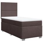 Casa si Gradina - Mobilier - Paturi si accesorii - Paturi - Pat box spring cu saltea, maro inchis, 90x190 cm, textil - Infinity.ro