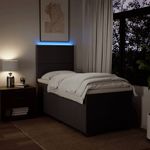 Casa si Gradina - Mobilier - Paturi si accesorii - Paturi - Pat box spring cu saltea, maro inchis, 90x190 cm, textil - Infinity.ro