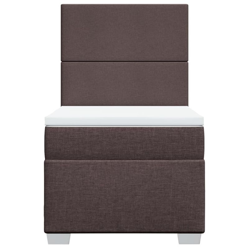Casa si Gradina - Mobilier - Paturi si accesorii - Paturi - Pat box spring cu saltea, maro inchis, 90x190 cm, textil - Infinity.ro